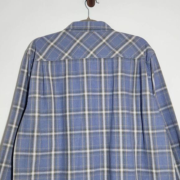 Weatherproof Vintage Blue Plaid Button Down Shirt Size XL Preppy Plaid Shirt - Picture 5 of 10